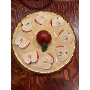 Over and Back Portugal Ceramic Apple Pie Baker Deep Dish Covered Pie Plate Brown